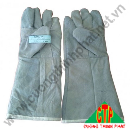 Găng tay da hàn dài 2 lớp