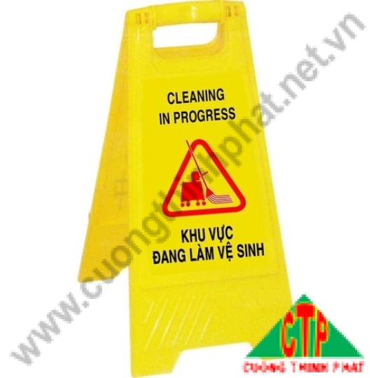 Biển báo chữ A Khu vực đang làm vệ sinh