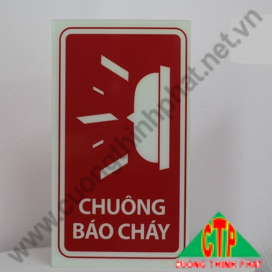Biển báo chuông báo cháy dạ quang